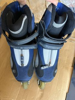 Ultra Wheels Inline Skates Men's Size 7 Men’s ABEC 5  Blue Black Gray Good Condition