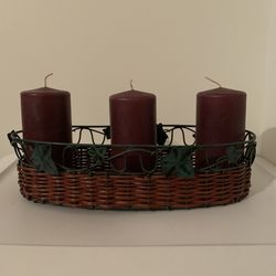 Decorative Basket, With Candles (Home Decor)