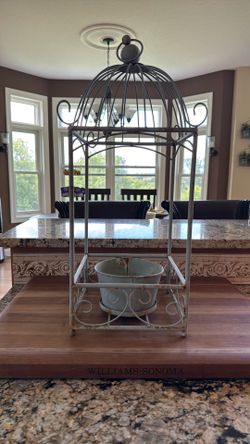 Vintage Rusty Bird Cage Planter