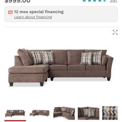 Brown Sectional -RIGHT ARM FACING