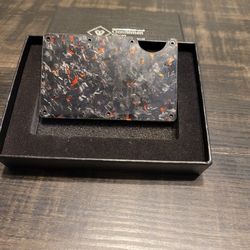 Forged "Lava Red"  Composite Carbon Fiber Wallet.  Premium Quality 