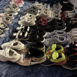 25 Pairs Of Shoes All Original Sizes Are From Kids To Adults Size $115 For All Of Them Together 