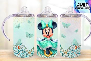Teal Minnie butterfly tumbler