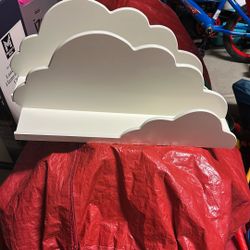 Set of 2 Wooden Cloud Bookshelves