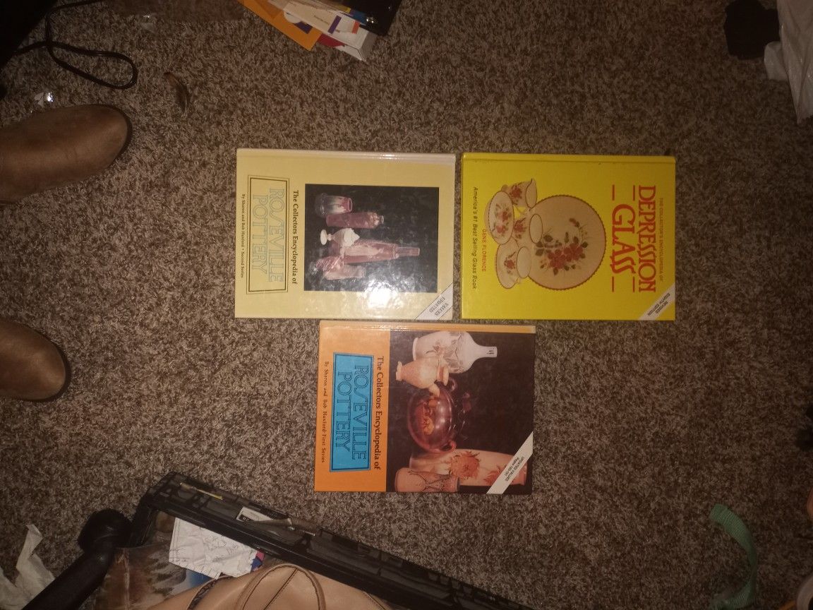 Three Collectora Books Of Vintage And Antique Depression Glass And Pottery