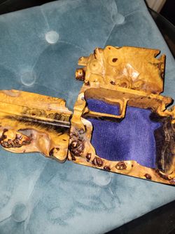Burl Wood Live Edge puzzle Jewelry Box