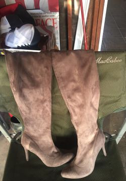 Over the knee brown women’s boots