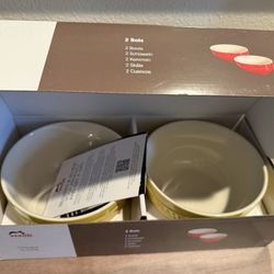 2- New Staub Ceramic Bowls Set Citron Yellow 6.5”