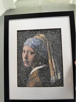 The Girl with a Pearl. Beautiful hand-embellished fine art print