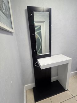 Entry Table With Mirror And Drawer