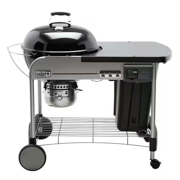 Weber Performer Deluxe 22 in. Charcoal Grill in Black with Built-In Thermometer and Digital Timer