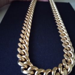 Gold Plated Thick Heavy Cuban Necklace Jewelry 