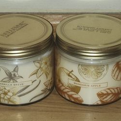 4 NEW BELLEVUE LUXURY CANDLES 2-WICK, 12 OZ