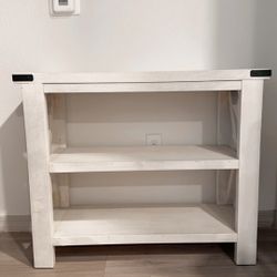 White Solid Wood Console Table