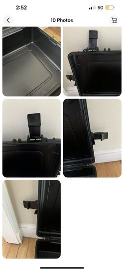 Black hard case with handle  Light weight 4 locks pressure valve shatter proof waterproof