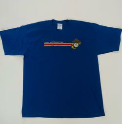 USMC Marine Corps Graphic Logo Blue Cotton T-shirt Mens XL Gildan Activewear