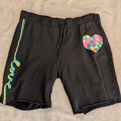 Black/Multi Heart Love Shorts Junior Small (3-5)