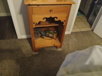 Small Bed Side Dresser And Lamp