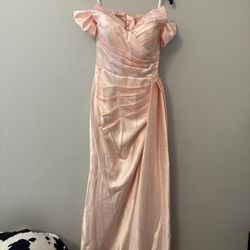 Pink formal satin dress