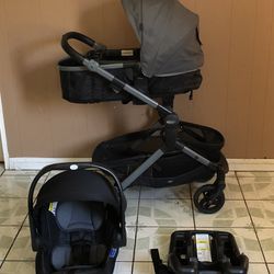 PRACTICALLY NEW GRACO MODES TRIO MODULAR TRAVEL SYSTEM STROLLER CAR SEAT AND BASSINET 