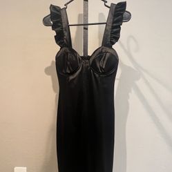 Formal Midi Black Dress Mermaid Style Size Small