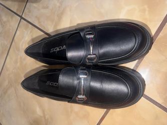 Soda Black Loafers with Silver Bit Hardware
