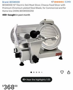 BESWOOD 10" Electric Deli Meat Slicer