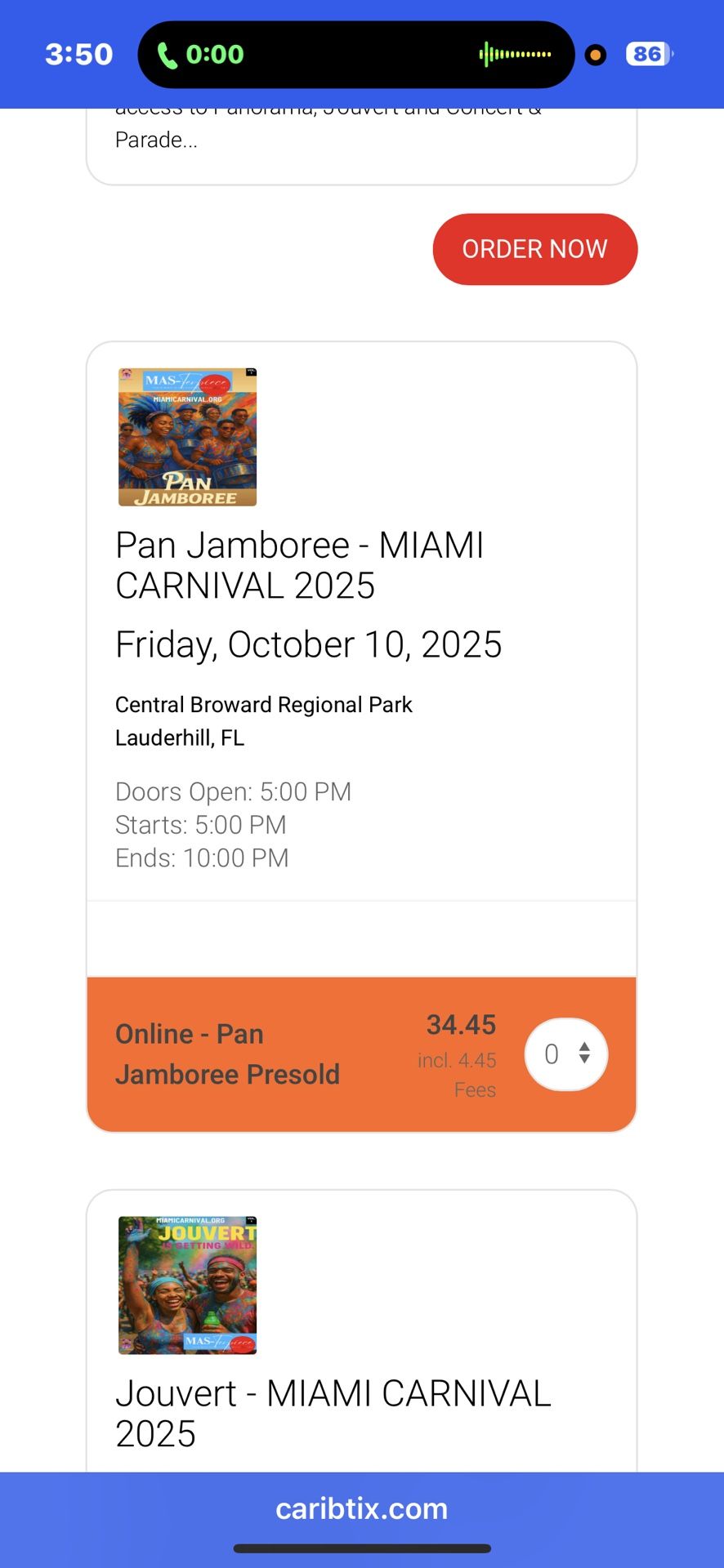 Miami Carnival. Friday October 10th 2025