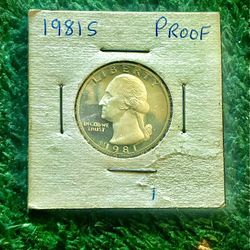 Uncirculated S Proof 1981 US quarter (makeAoffer)