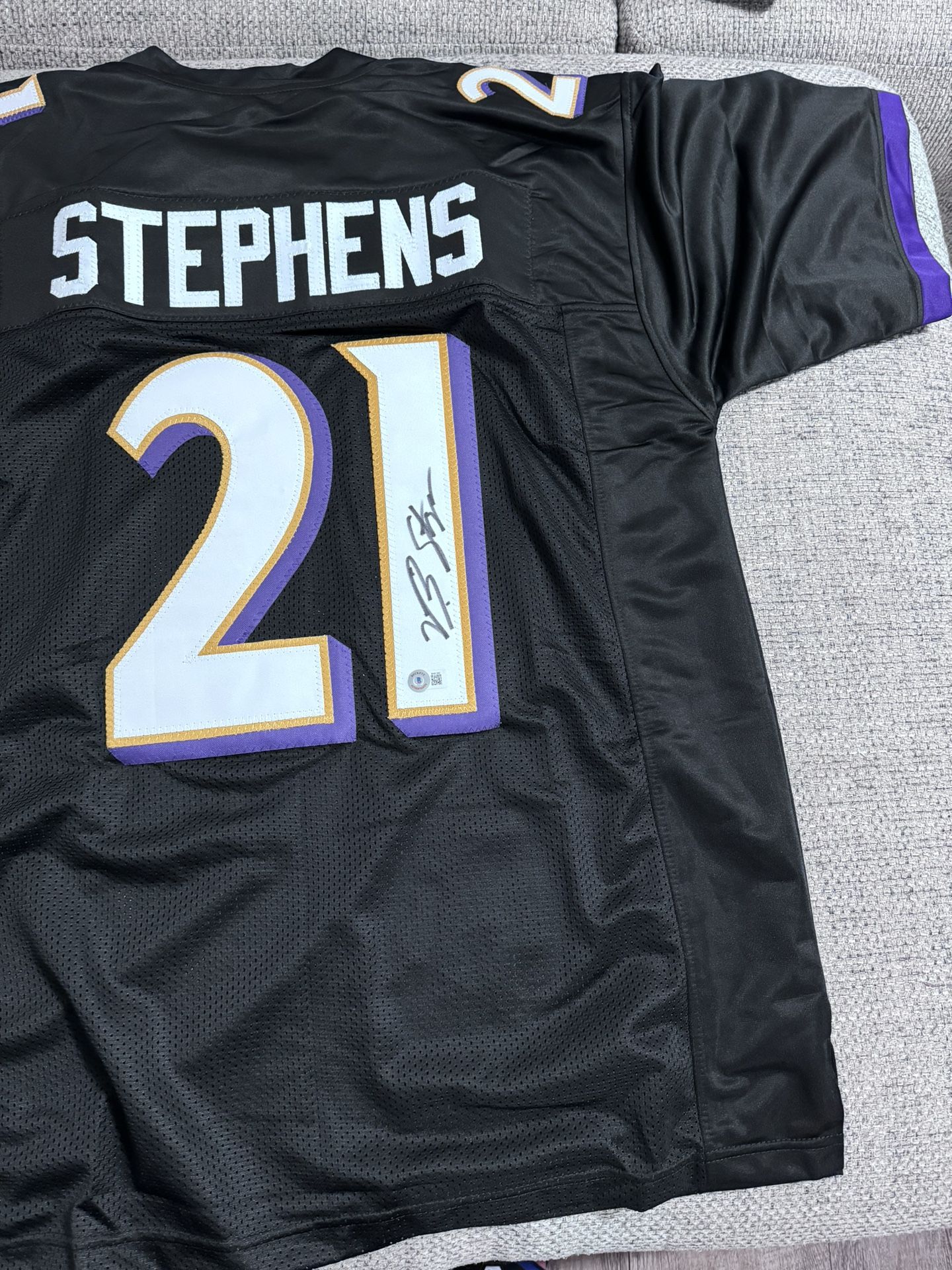 Brandon Stephens Signed Autograph Custom Jersey - Beckett Coa - Baltimore Ravens