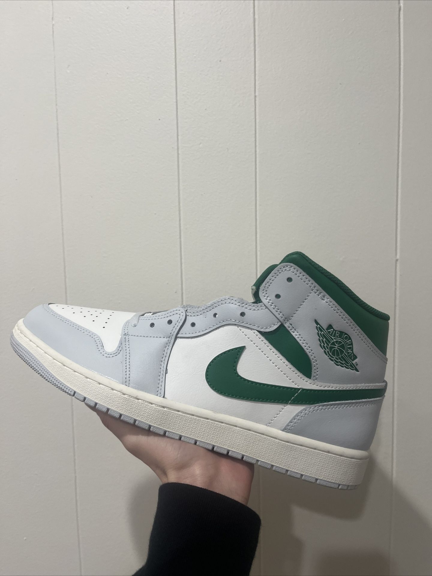 Nike Air Jordan 1 Mid White Pure Platinum Pine Green (Size 13)