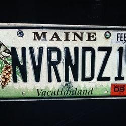 Maine Personalized/Vanity Plates " NVRNDZ1"