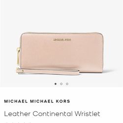 Michael Kors Leather Continental Wristlet 