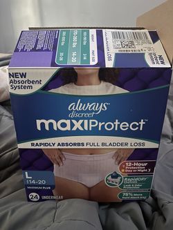 Always Discreet MaxiProtect Underwear, Size Large