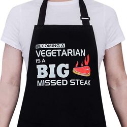 Grill Apron for Men Funny - Perfect Mens Aprons for Grilling BBQ and Cooking in Kitchen - Ideal Fathers Day Gift for Dad or Husband - Size: X-Large 