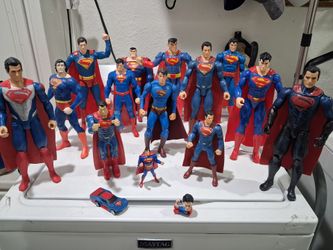 SUPERMAN DC COMICS action figures set collection.  Good Condition.  Collectible.