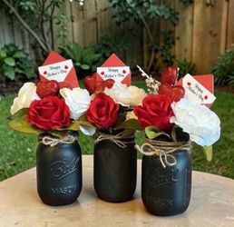 HAPPY MOTHER'S DAY mason jar floral centerpiece gift