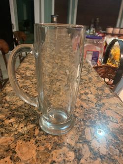 Vintage princess  house  Clear Glass Beer Mug with Handle