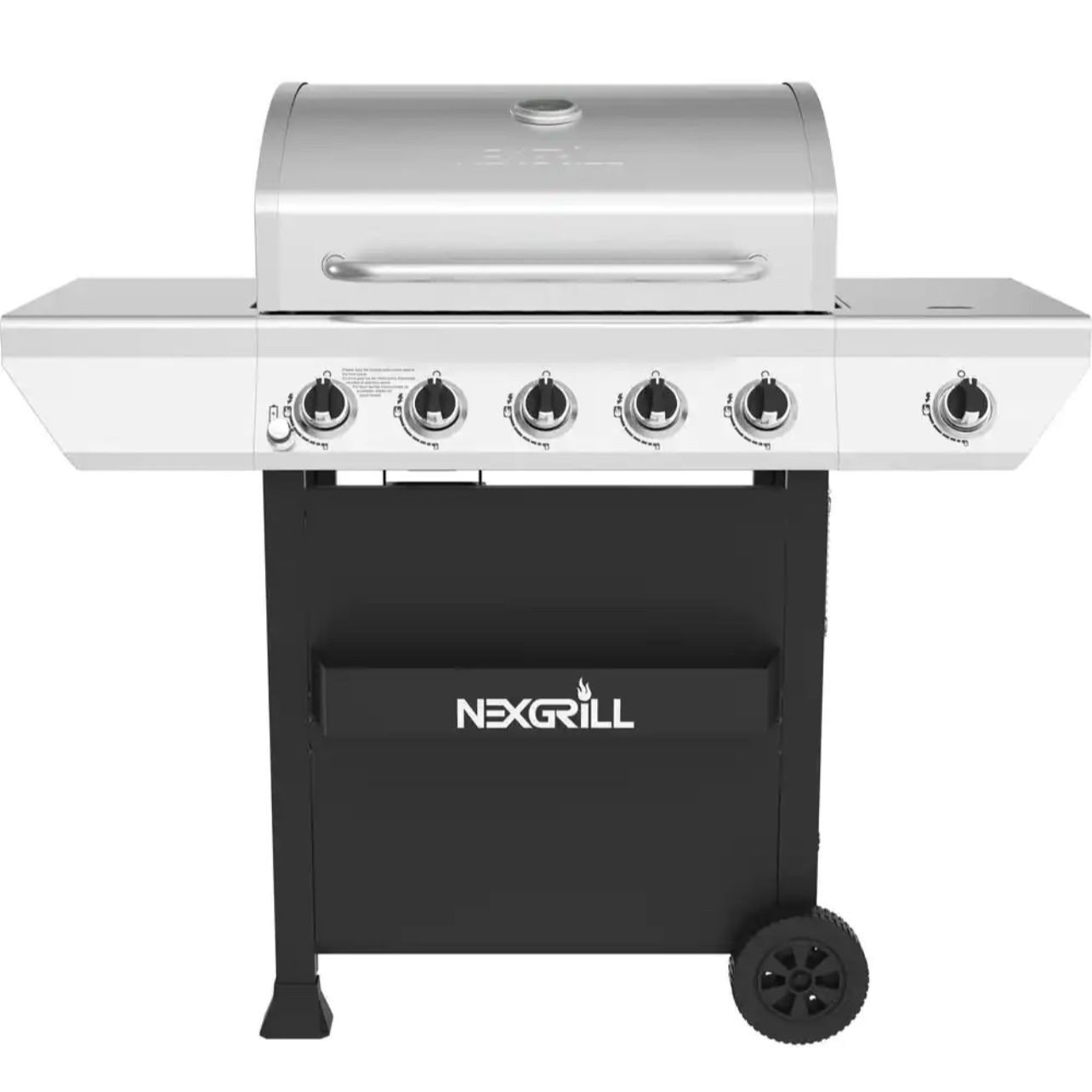 Nexgrill 5-Burner Propane Gas Grill in Stainless Steel with Side Burner and Condiment Rack