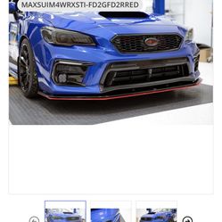 Maxton Design Redline Gloss Black Front Lip - can fit most cars but listed as 2015+ WRX / 2015+ STI