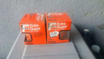 2 FRAM OIL FILTERS PH25 for $10.
Ok to make offer.
P/U Yucaipa. No Shipping Available