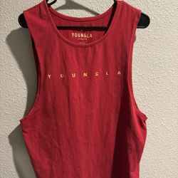 YoungLA 332 Infinity Muscle Tank Red And Yellow 