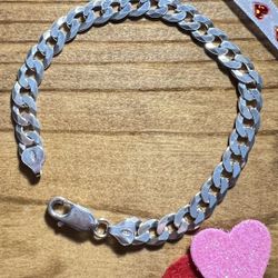 925 Silver Italian Men’s Cuban Bracelet 8.5”