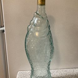 Vintage Green Fish Wine Bottle 