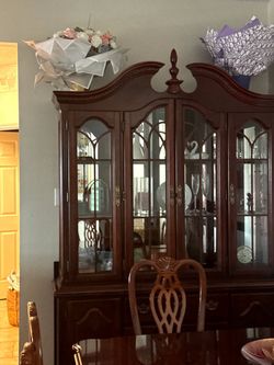 Table and China cabinet