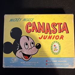 Vintage Mickey Mouse Canasta Junior Card Game – Complete w/ 108 Cards & Instructions – Made in England