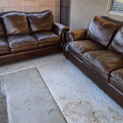 GENUINE LEATHER COUCH SET ,DELIVERY AVAILABLE 