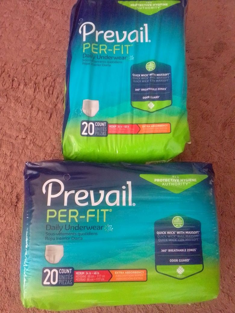 Prevail 20 Count Medium Pullup Adult Diapers