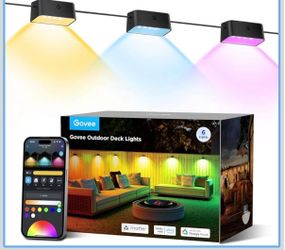 Govee RGBIC Outdoor Deck Lights, 4000K White Light, IP65 Smart Lights  60+ scene modes, -4°F to 104°F, APP Remote or Voice Control, Work with Alexa, M