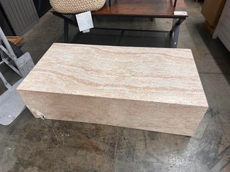 Helmar Patio Brown Faux Stone(MGO) Rectangle Outdoor Coffee Table（damage）